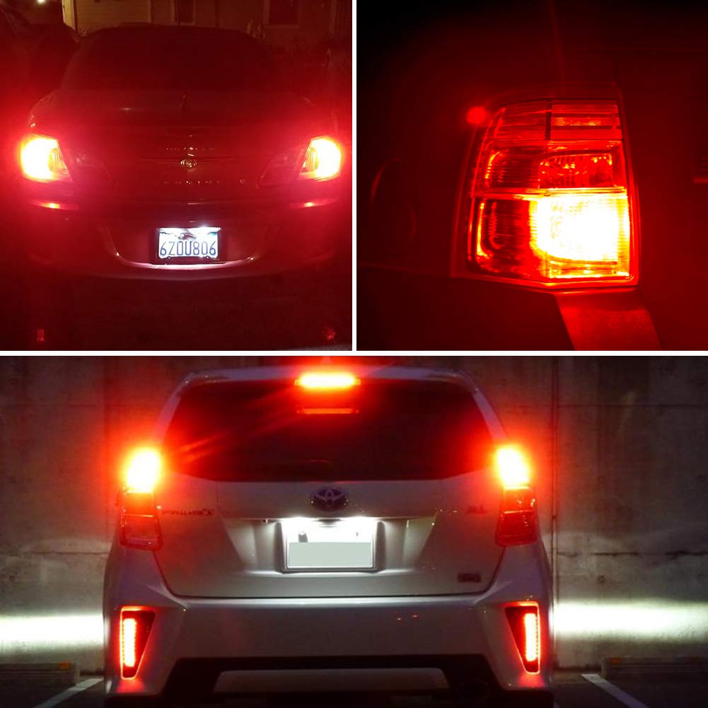 Auxlight 2057 1157 2357 7528 2057A 1157A 2357A Led Bulbs Brilliant Red, Ultra Bright 57-Smd Led Replacement For Brake/Tail Lights, Blinker Lights, Turn Signal/Parking Or Running Lights (Pack Of 2)
