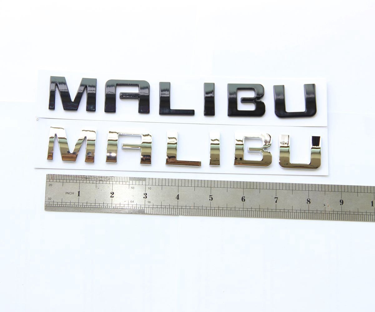 Yoaoo 2Pack Oem Black Malibu Nameplate Letter Emblem Badge Glossy Compatible With Malibu