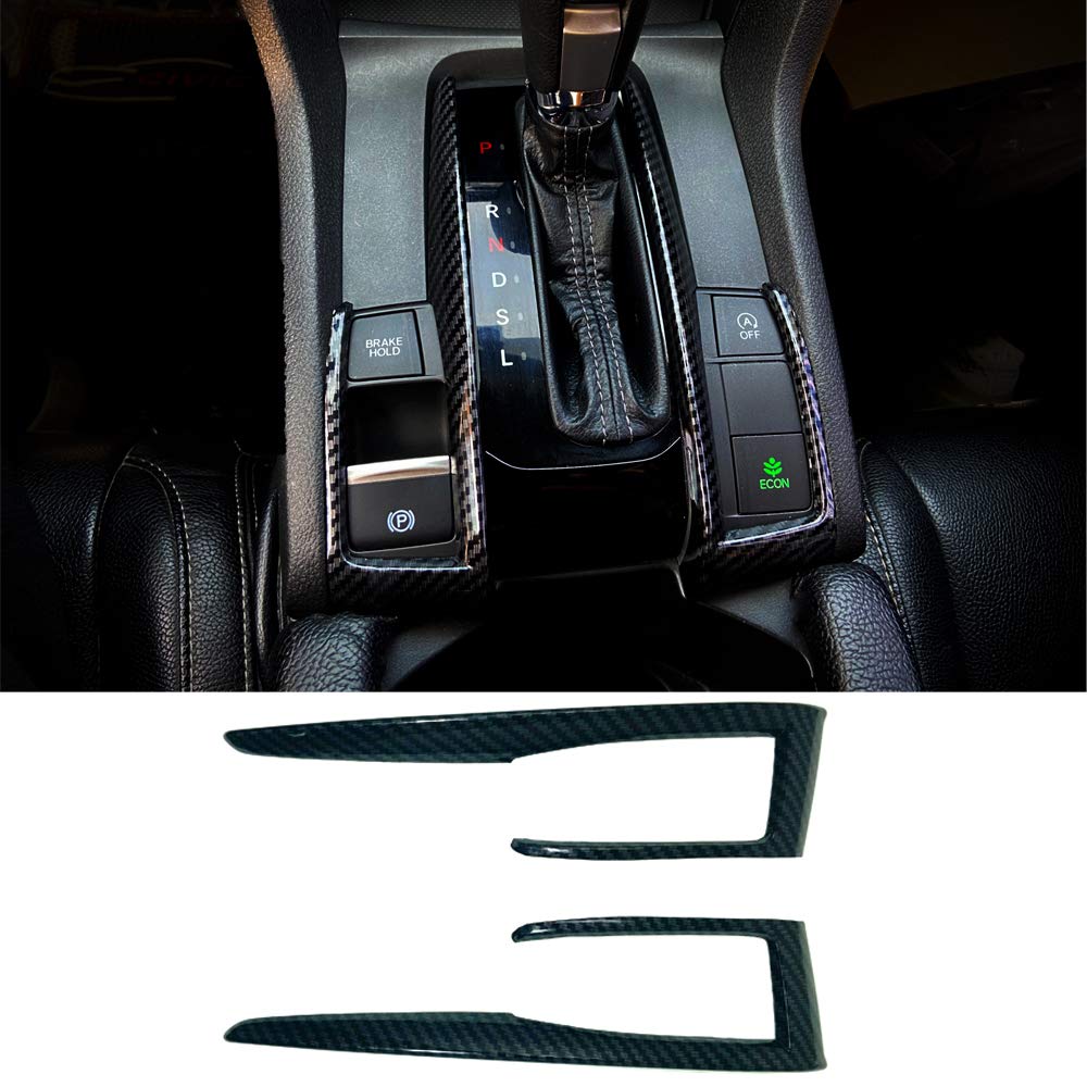 Carbon Fiber Grain Gear Shift Frame Cover Trim Car Styling Interior Decoration for Honda 10th Gen Civic 2016 2017 2018 2019 2020