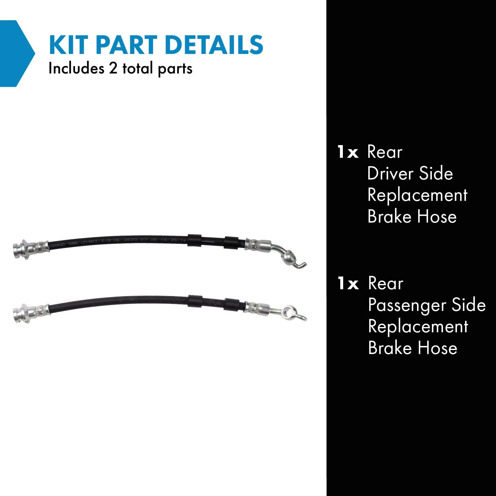 Trq Rear Brake Hose Set Compatible With 2003-2007 Nissan Murano