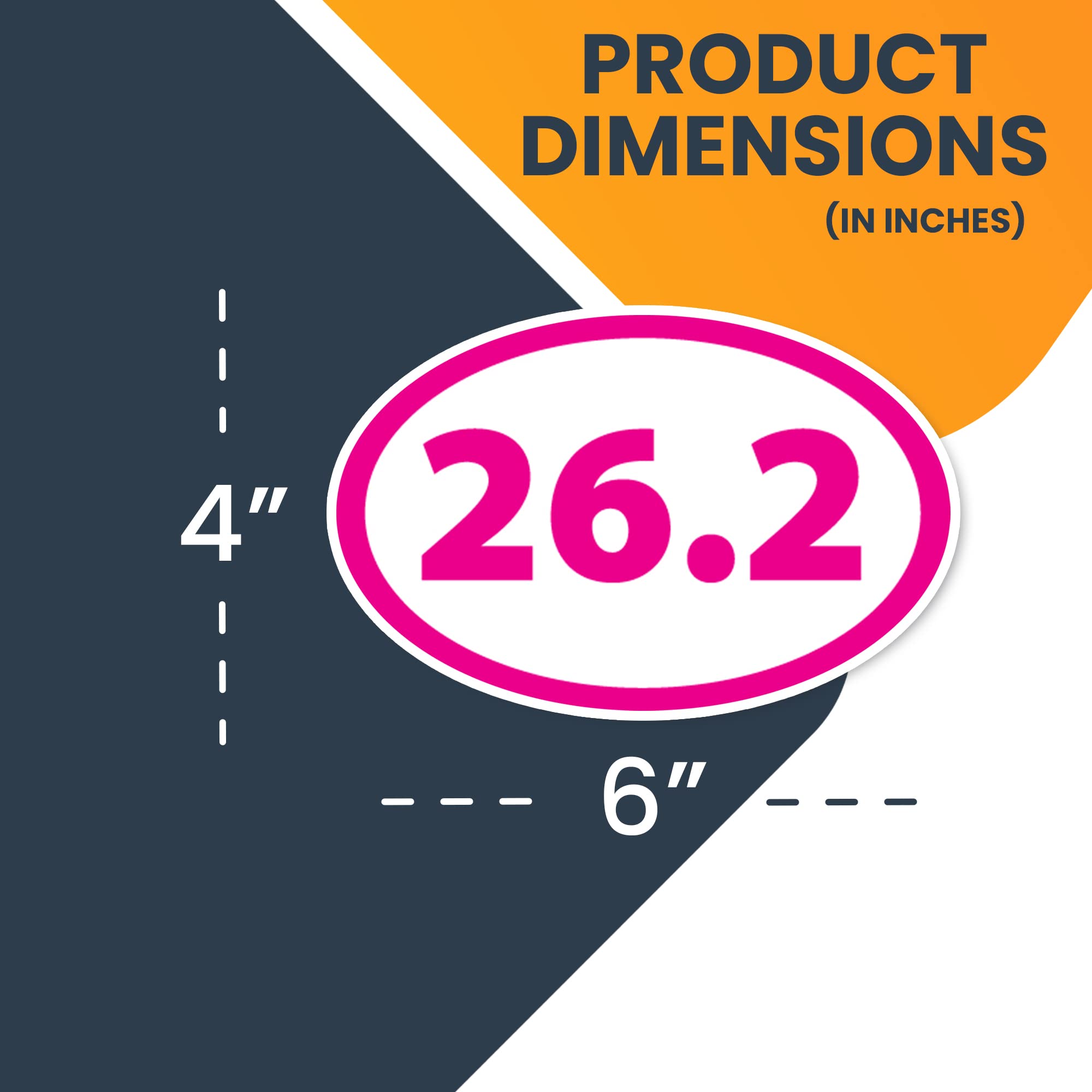Magnet Me Up 26.2 Marathon Pink Oval Magnet Decal, 4X6 Inches, Heavy Duty Automotive Magnet For Car Truck Suv, Any Magnetic Surf