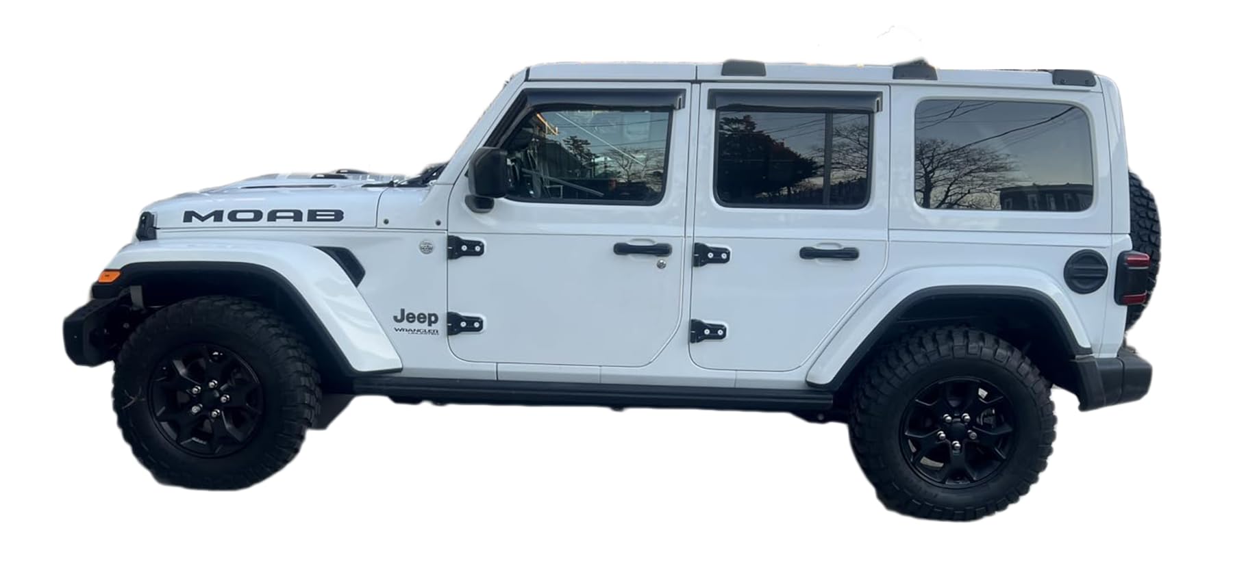 2018-2025 Tape-On Side Window Deflector Visors For Jeep Wrangler Jl Unlimited 4 Door & For Jeep Gladiator Jt 2020-2025 Smoke Tin