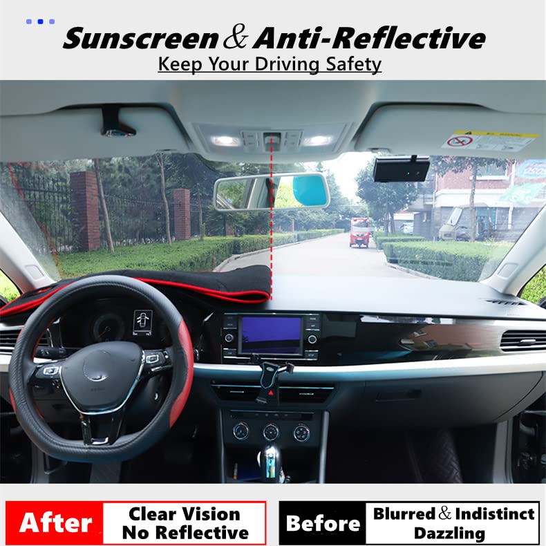 Jiakanuo Auto Car Dashboard Cover Mat Anti Slip/Anti-Vertigo Dash Board Cover Mat Pad Dashboard Carpet Sunshield Protector Custom Fit For Toyota Camry 2007,2008,2009,2010,2011(Black)