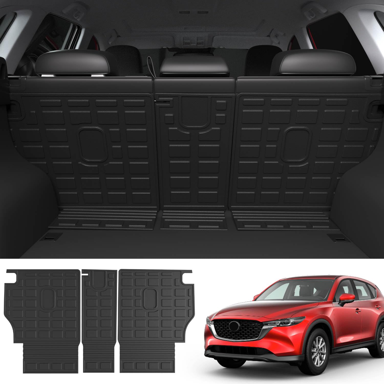 powoq Backrest Mat for 2017-2025 Mazda CX-5, Rear Seat Protector, Thermoplastic Elastomer, Fit 2017-2024 CX-5, Model CX5CL