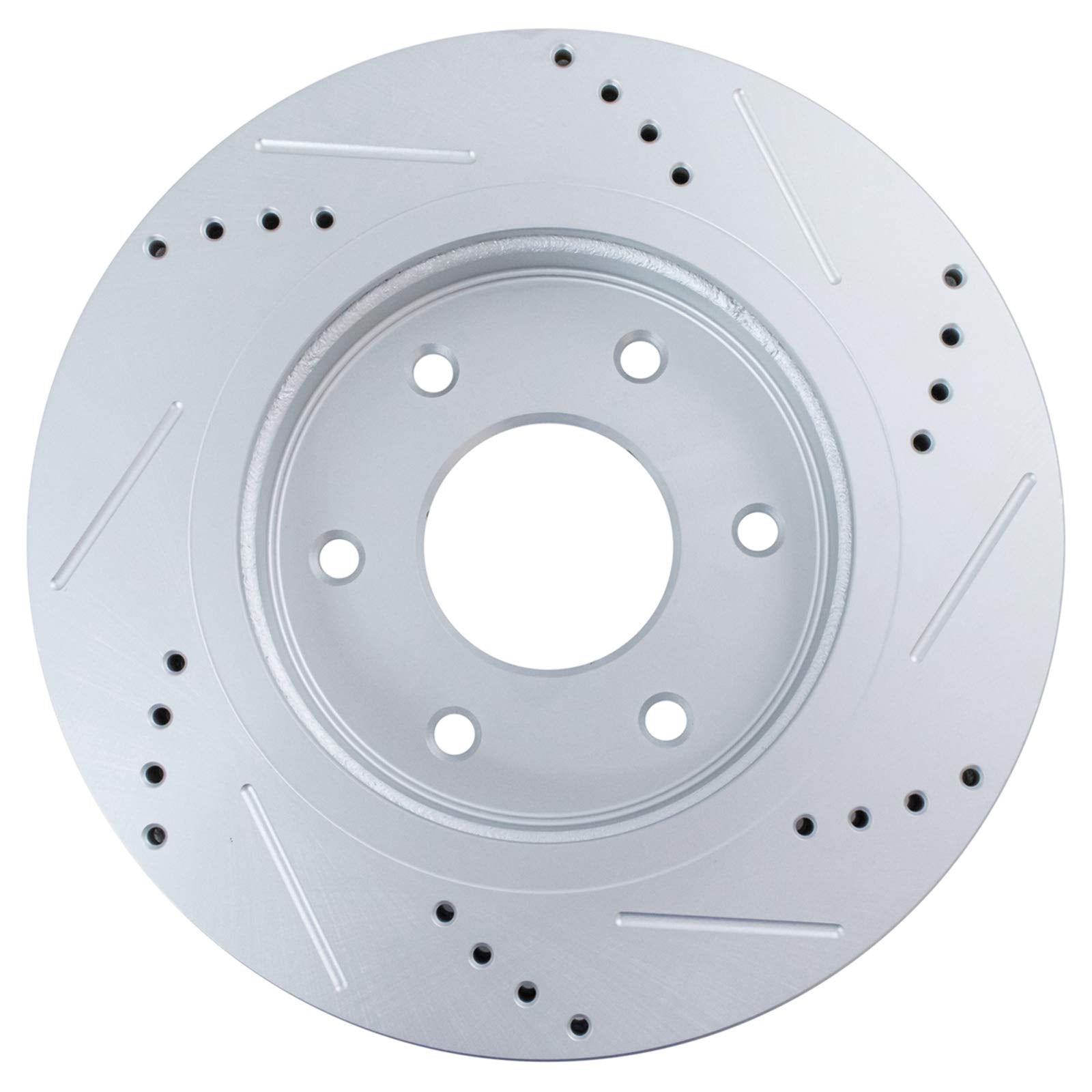 Trq Front Performance Brake Rotors Set Premium G-Coated Cross Drilled & Slotted Compatible With 2005-2006 Infiniti Qx56 Nissan A