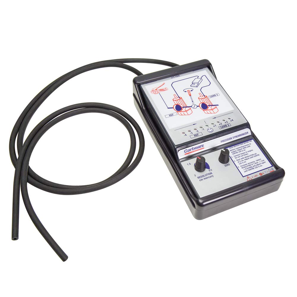 Tecmate CarbMate TS-110 Throttle Body Synchronizer - Durable ABS Construction for Accurate Carburetor & Fuel Injection Tuning