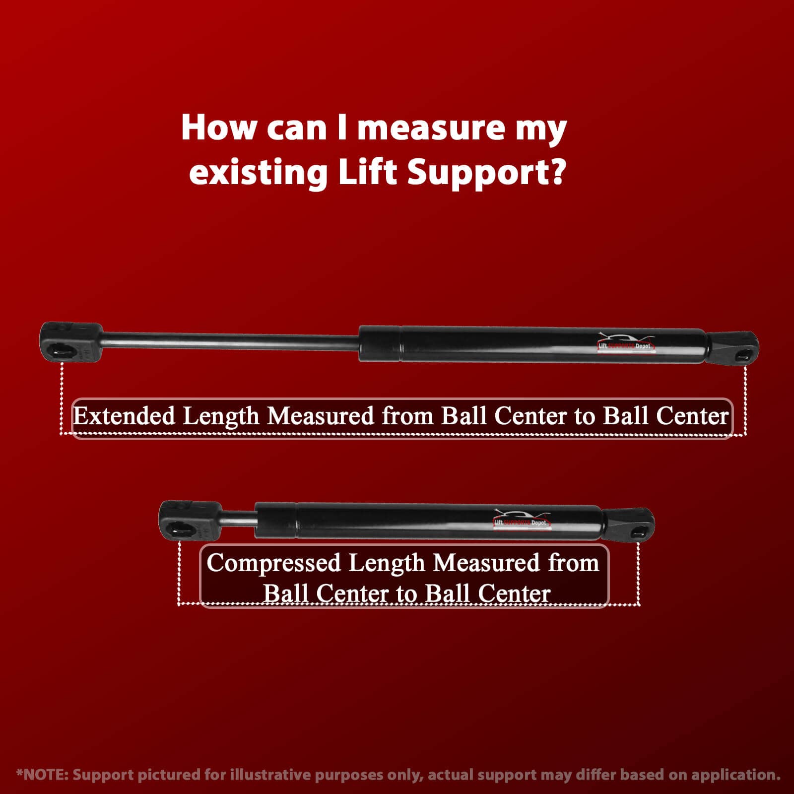 Lift Supports Depot Qty (2) 10Mm Nylon End Lift Supports 10.5 Inch Extended X 50Lbs Shocks Struts
