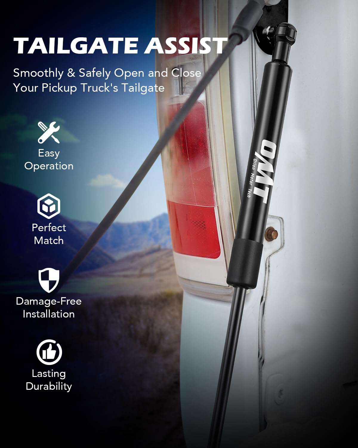 Orion Motor Tech Truck Tailgate Assist, Pickup Tailgate Lift Assist Compatible With 2019 2020 2021 2022 2023 2024 2025 Ford Rang