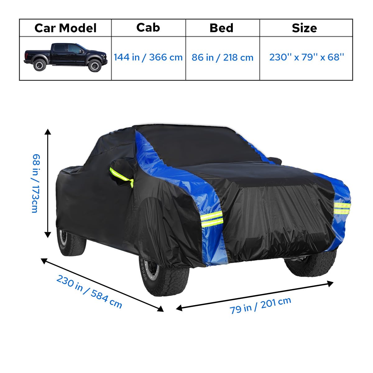 Avecrew Truck Cover Waterproof, All Weather For Truck Cover For Automobiles, Pickup Truck Cover Rain Snow Uv Dust Protection(210