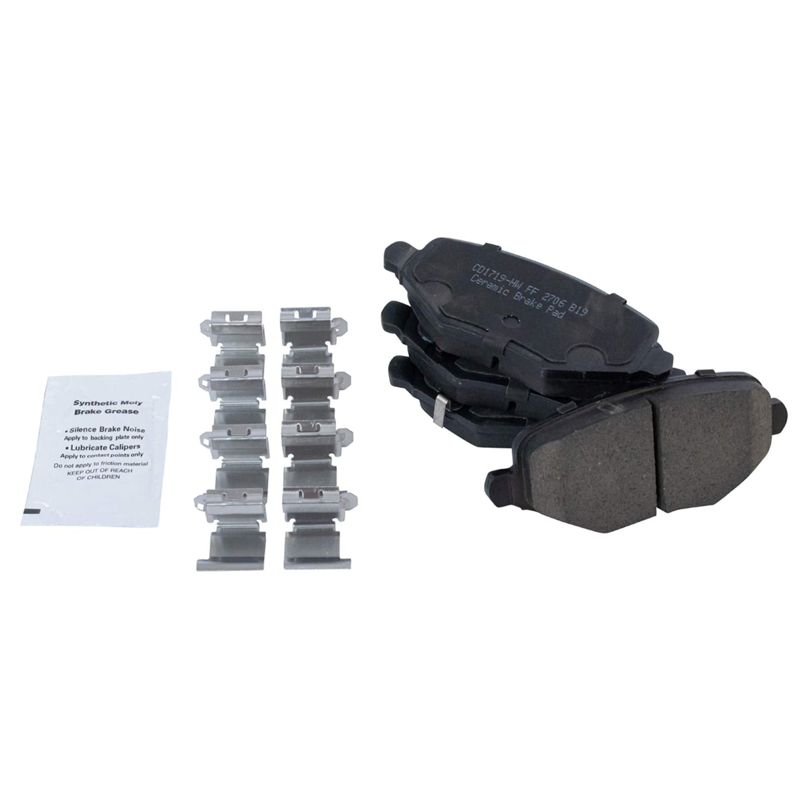 TRQ Rear Brake Pads Ceramic Compatible with 2012-2016 Chrysler Town Country 2012-2018 Dodge Grand Caravan 2013 Journey 2012-2015