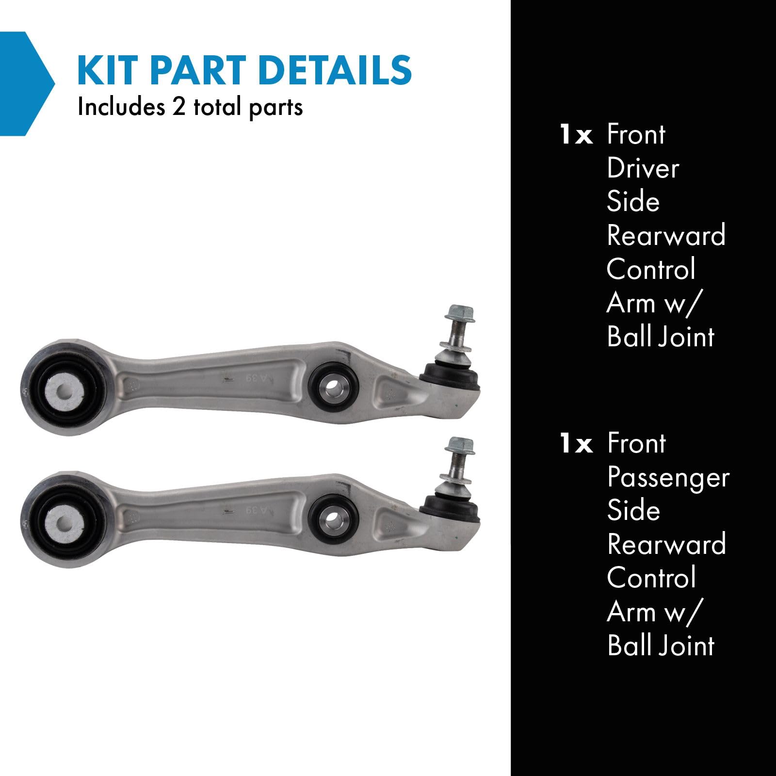 Trq Front Lower Control Arm With Ball Joint Set Compatible With 2012-2021 Tesla S 2016-2021 X