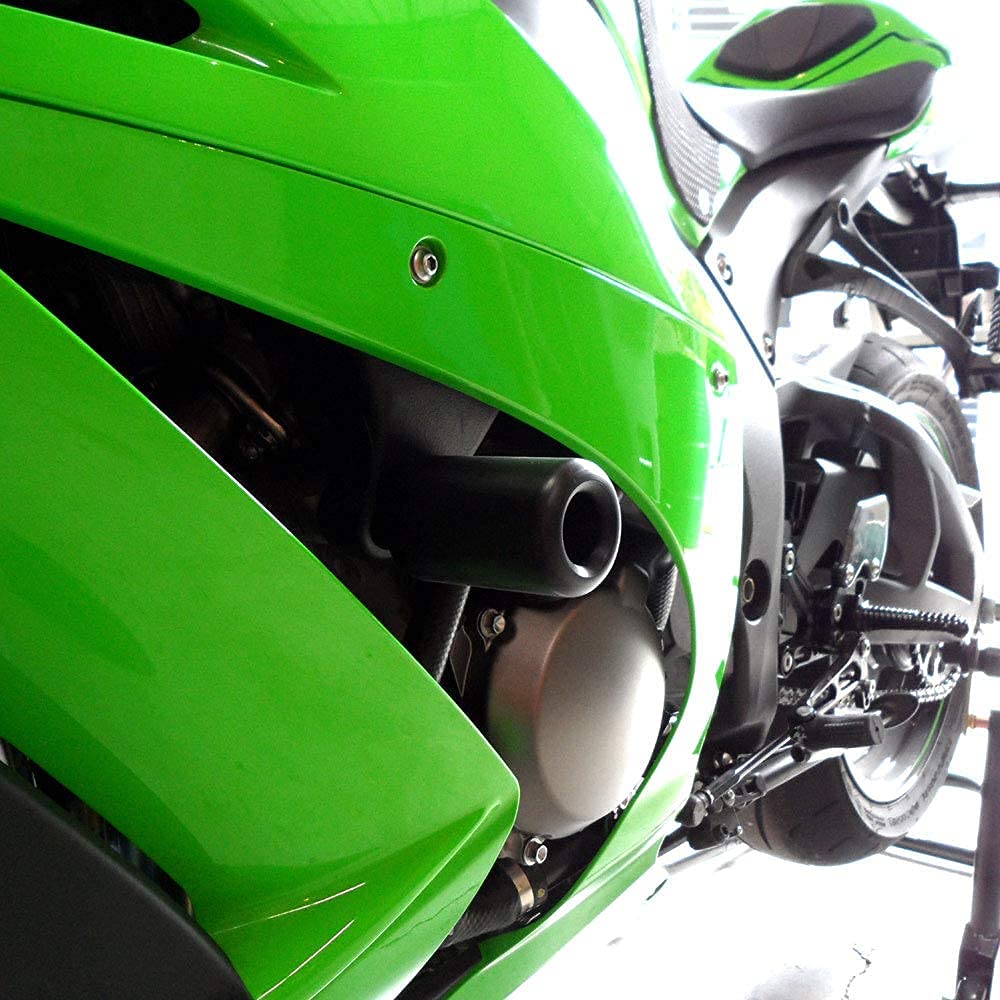 Shogun Kawasaki Zx10 Zx 10 Zx10R 2011 2012 2013 2014 2015 Black No Cut Frame Sliders - 750-4949 - Made In The Usa
