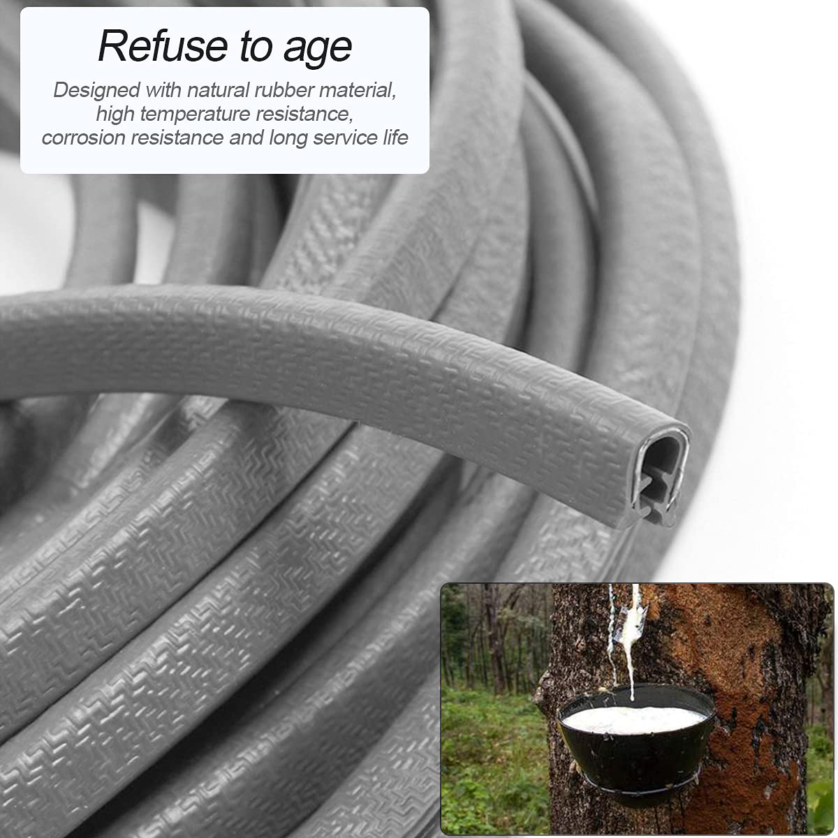 Car Door Edge Guards, 32Ft Universal Rubber Seal Protector U Shape Edge Trim Car Door Edge Protection For Most Car, Aluminum Boat Edge Guards (Gray/32Ft)