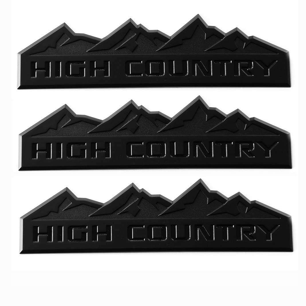 Yoaoo 3X Genuine Black High Country Emblem Badges Door Tailgate 3D Nameplate For Silverado 1500 2500Hd Sierra 3500Hd Oem