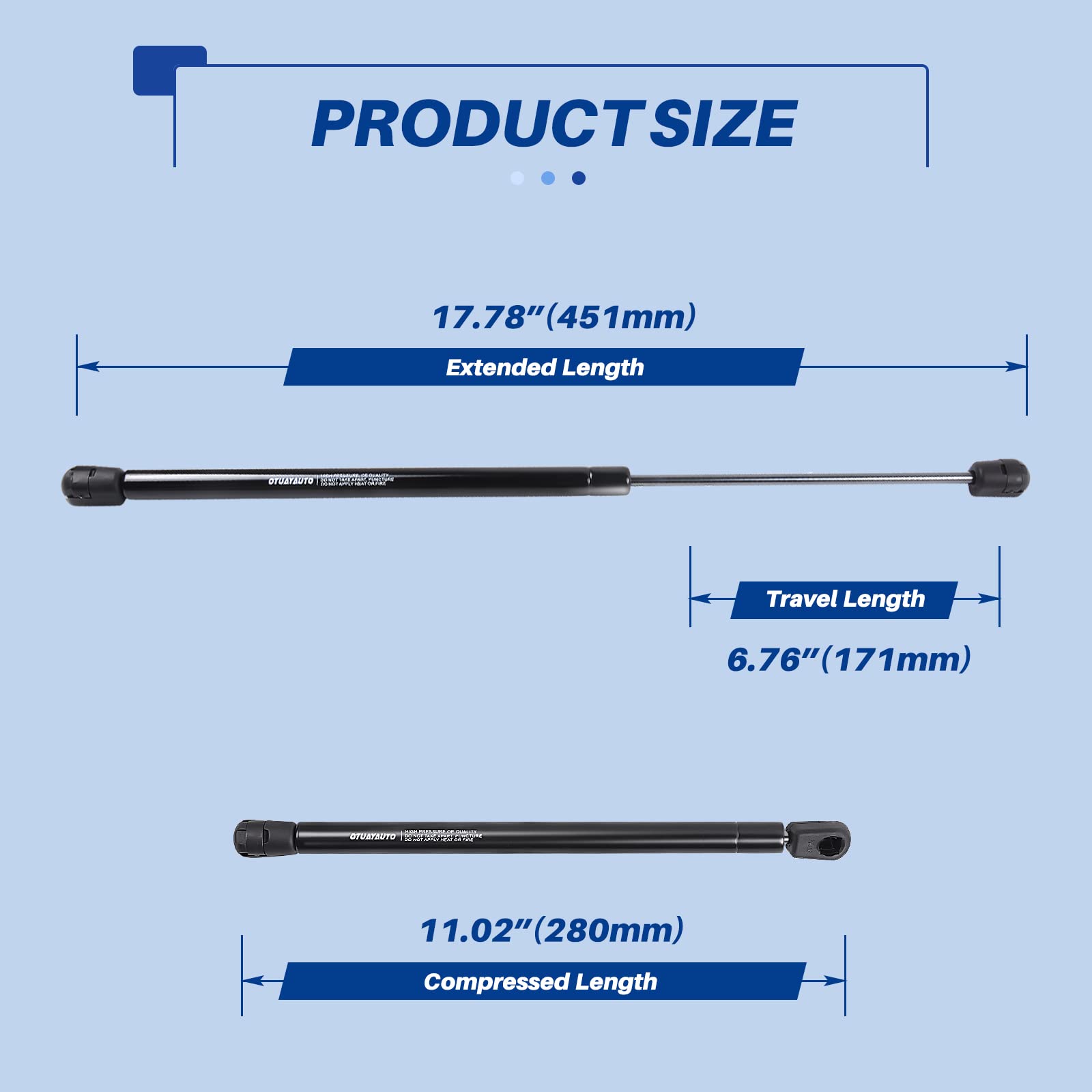 Otuayauto Rear Window Struts Replacement For 2002-2007 Jeep Liberty Rear Glass Shocks Lift Support, 4365 Gas Spring Props (Pack