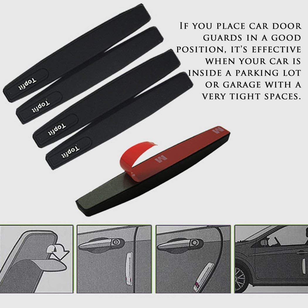 Showev Car Side Door Edge Guards Protector Black Scratch Guard For Car,Sedans,Truck,Suv(Rubber,6 Pieces)