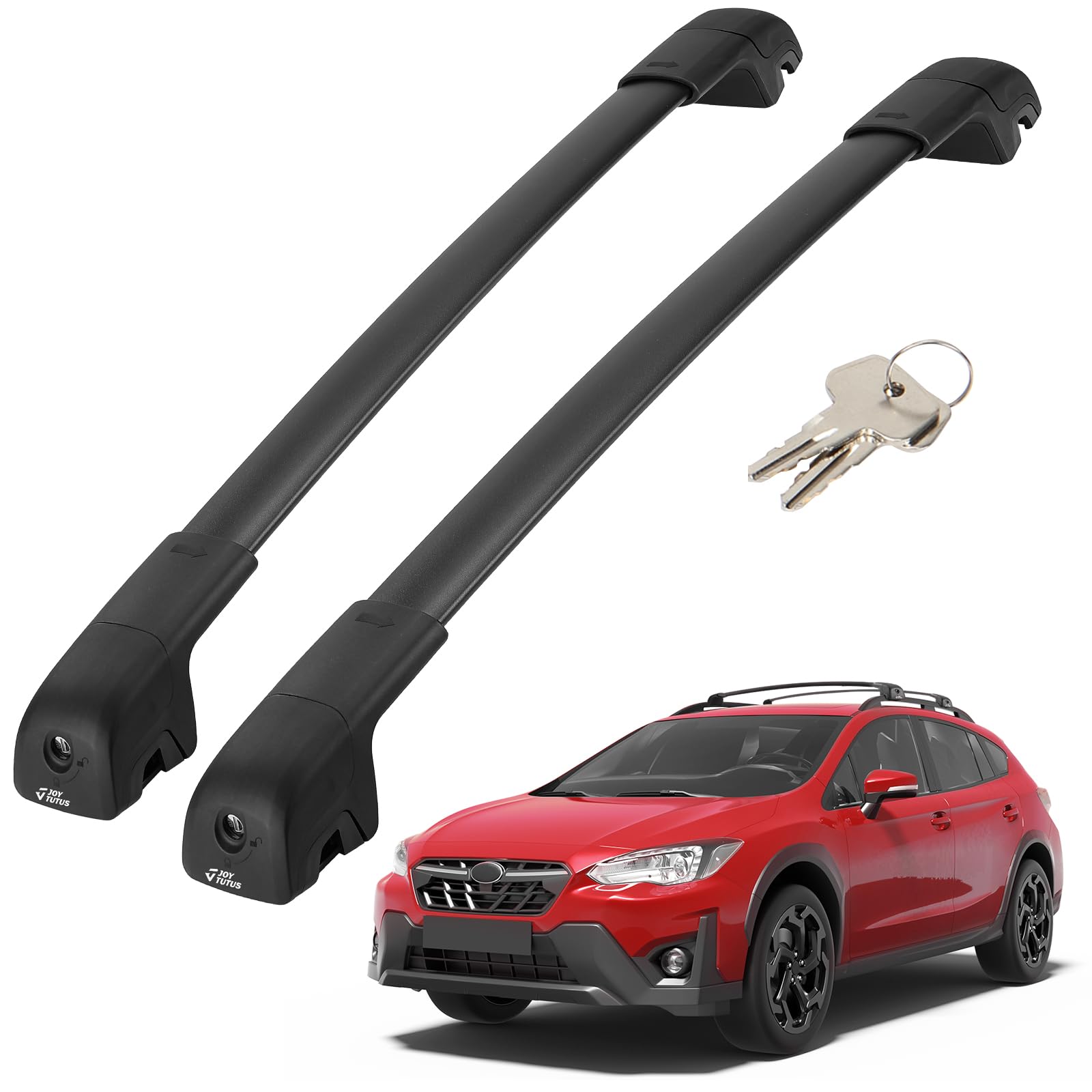 JOYTUTUS Lockable Car Roof Rack Cross Bars Compatible with Subaru Crosstrek 2018-2023 / Impreza 2017-2023, 220LB Aluminum Crossb