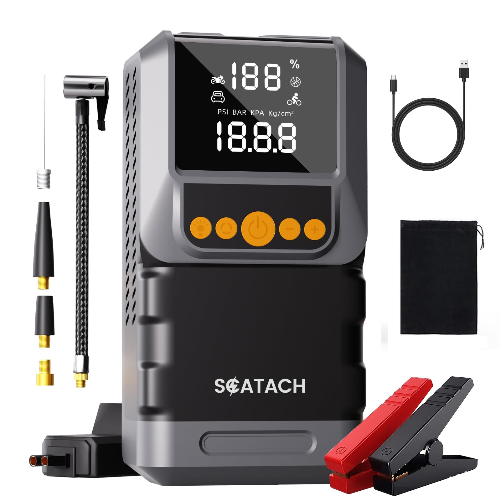 Jump Starter with Air Compressor 8000A 150PSI Car Battery Jump Starter (10.0 Gas/8.0L Diesel), Battery Jumper Starter Portable 1