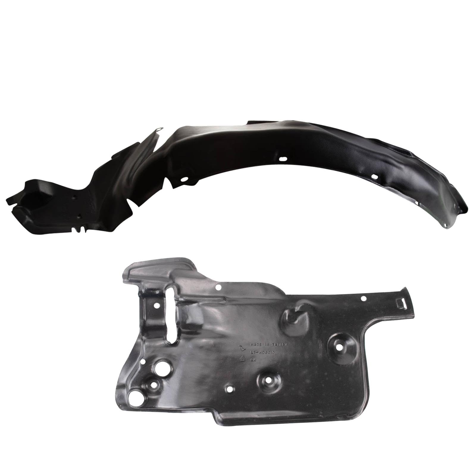 Trq Inner Fender Liner Set Compatible With 1988-1991 Honda Civic Ho1248108 Ho1251103