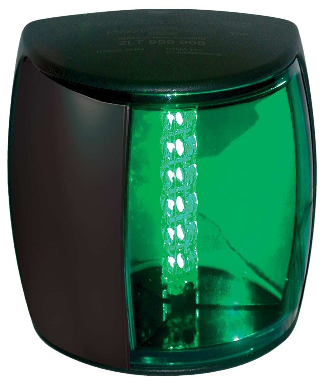 Hella 959908201 '9908 Series' NaviLED PRO Multivolt 9-33V DC 3 NM LED Starboard Navigation Light with Colored Outer Lens and Bla