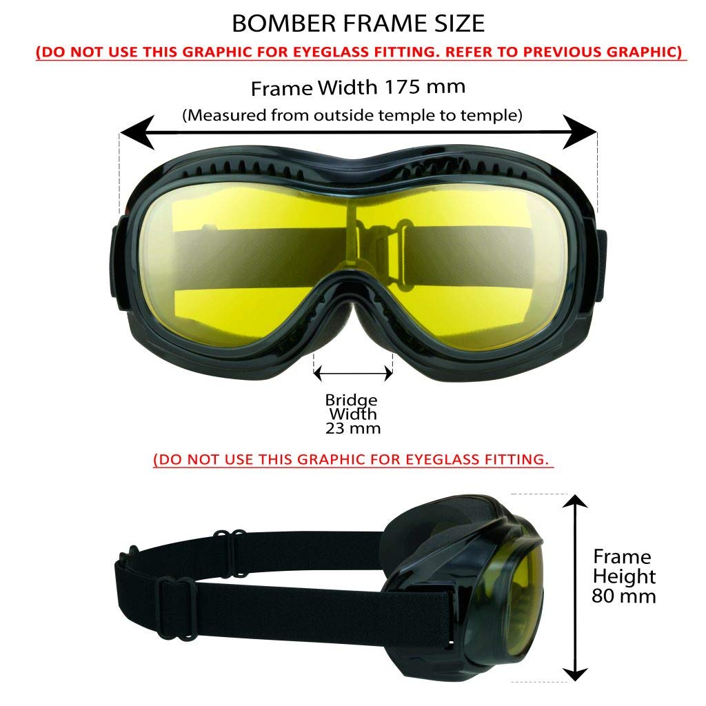 Bikershades Fit Over Goggles For Eye-Glasses Smoke Yellow Motorcycle Riding Cycling Skiing Sky Diving Outdoor Work