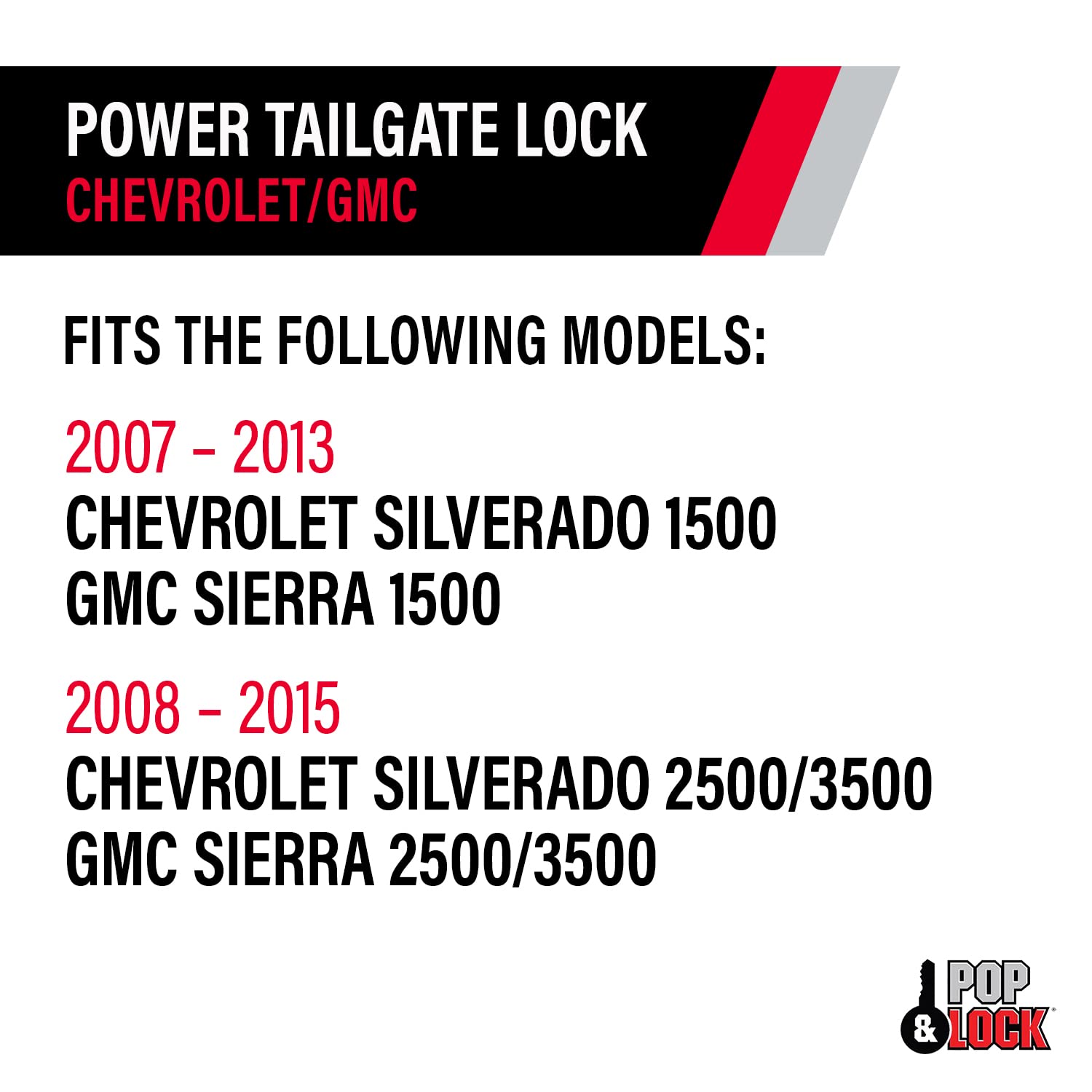 Pop & Lock – Power Tailgate Lock For Chevrolet Silverado 1500 And Gmc Sierra 1500 - Fits Model 2007 To 2013 (Pl8120Q)