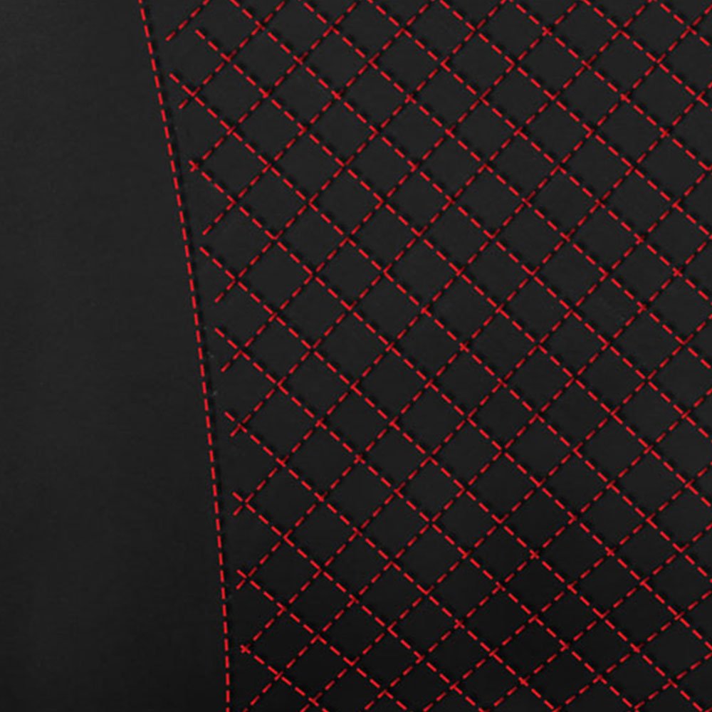 Fh Group Car Seat Covers Front Seats Only Quilted Flat Cloth Red Black Combo Non-Slip Dash Grip Pad, Airbag Compatible Universal