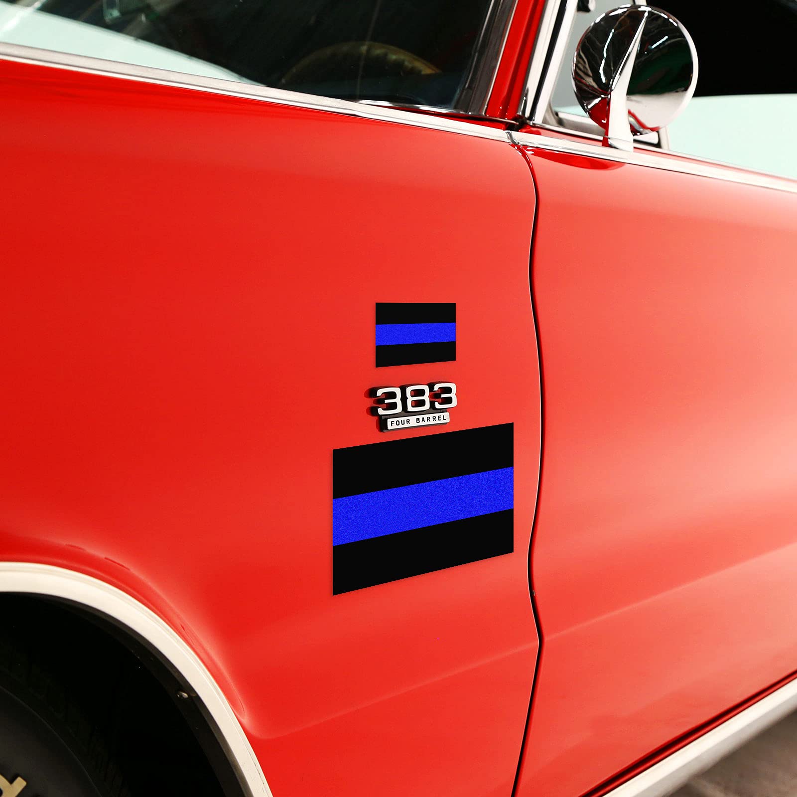 3 Pack Reflective Police Thin Blue Line Bumper Decal Stickers 4'' x 2.6'' | Compatible with Cars & Trucks, Honoring Police Law E