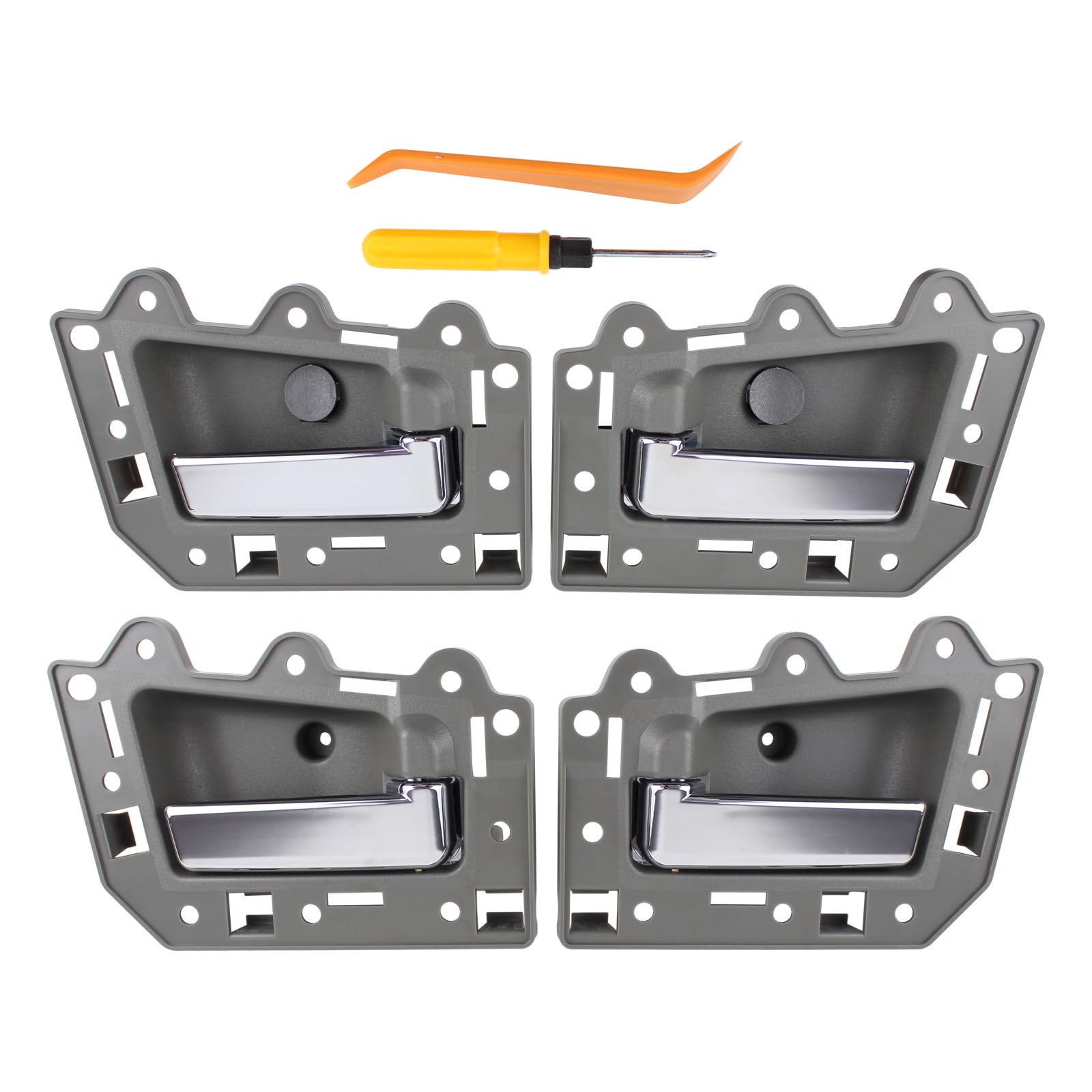 ApplianPar Front and Rear Driver and Passenger Side Interior Door Handle Gray Chromefor Jeep Grand Cherokee 2005-2010