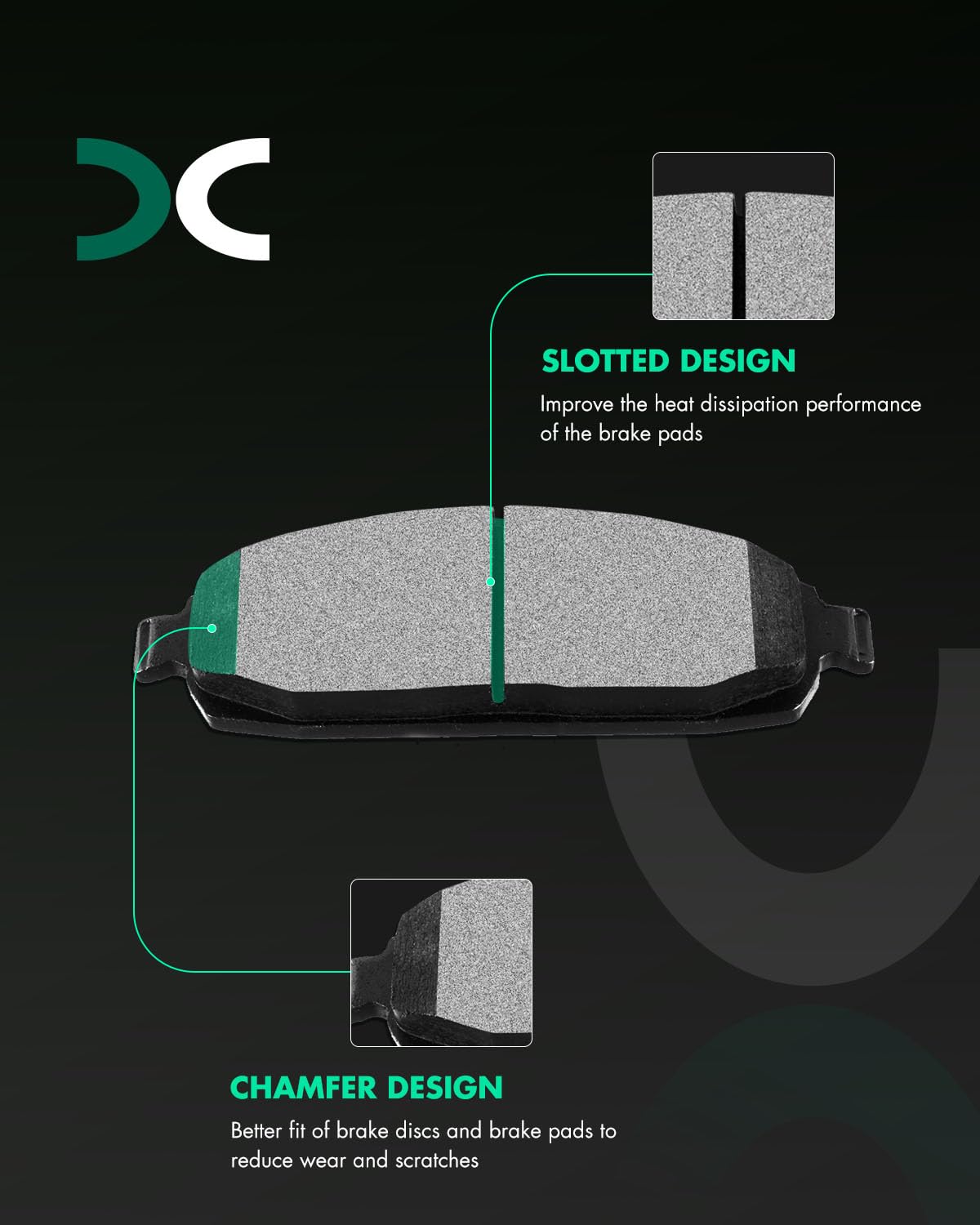 Scitoo D1181 Front Semi-Metal Brake Pads Sets Fit For Jeep Commander 2006-2010,For Jeep Grand Cherokee 2005-2010
