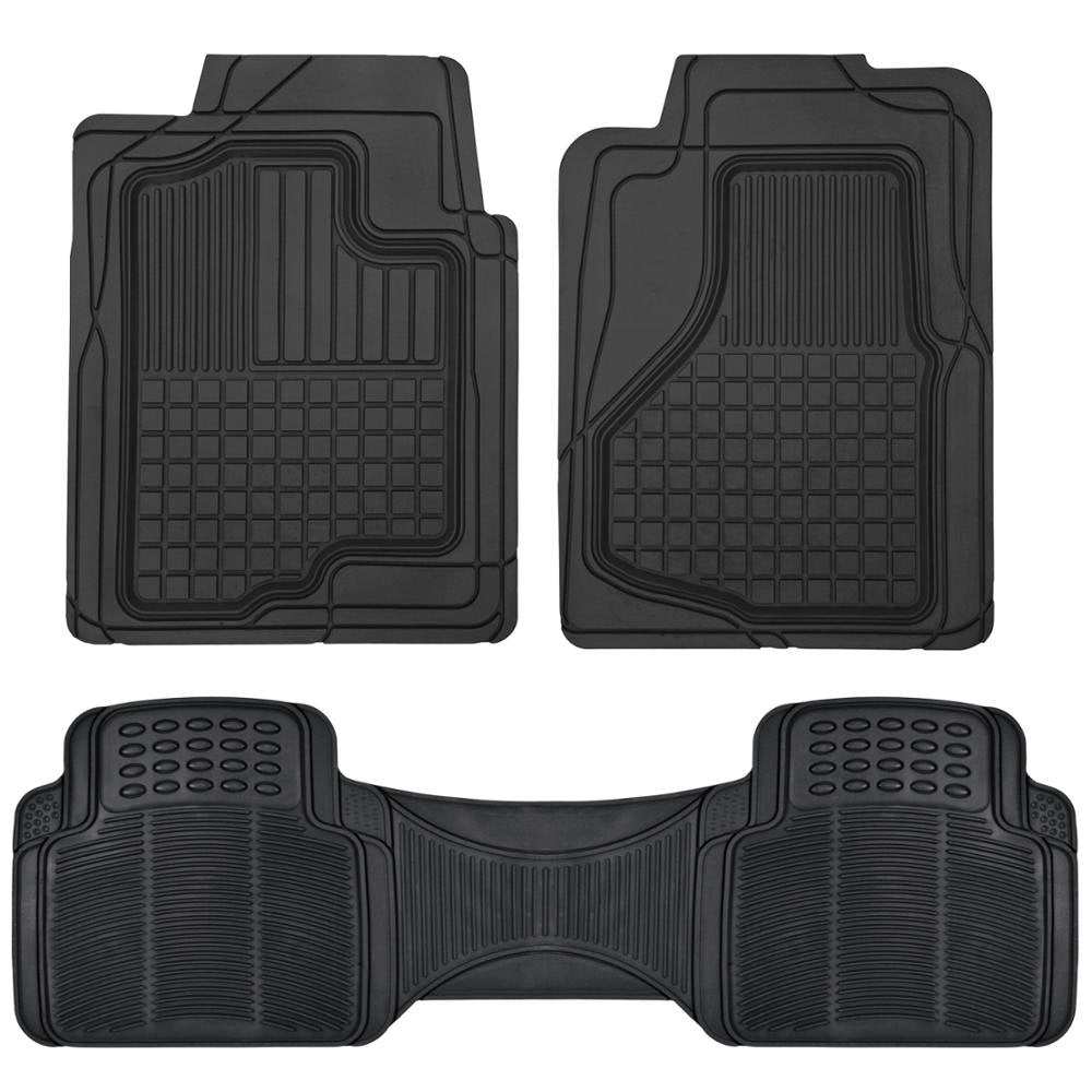 Motor Trend Premium All Weather Rubber Floor Mats for Cars SUV Trucks, Heavy Duty Universal Fit Trim to Fit Protection Floor Lin
