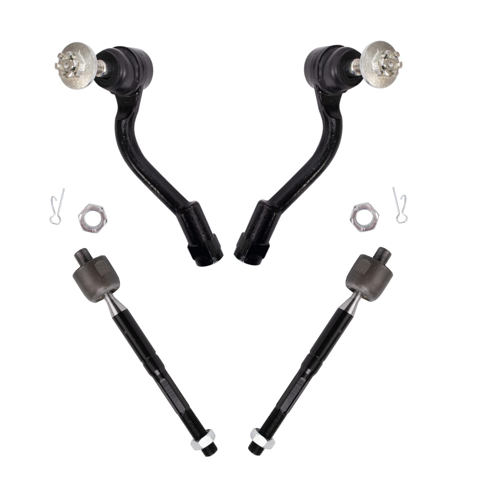 Trq Front Inner And Outer Tie Rod Set Compatible With 2015-2017 Hyundai Sonata 2017-2019 Kia Optima