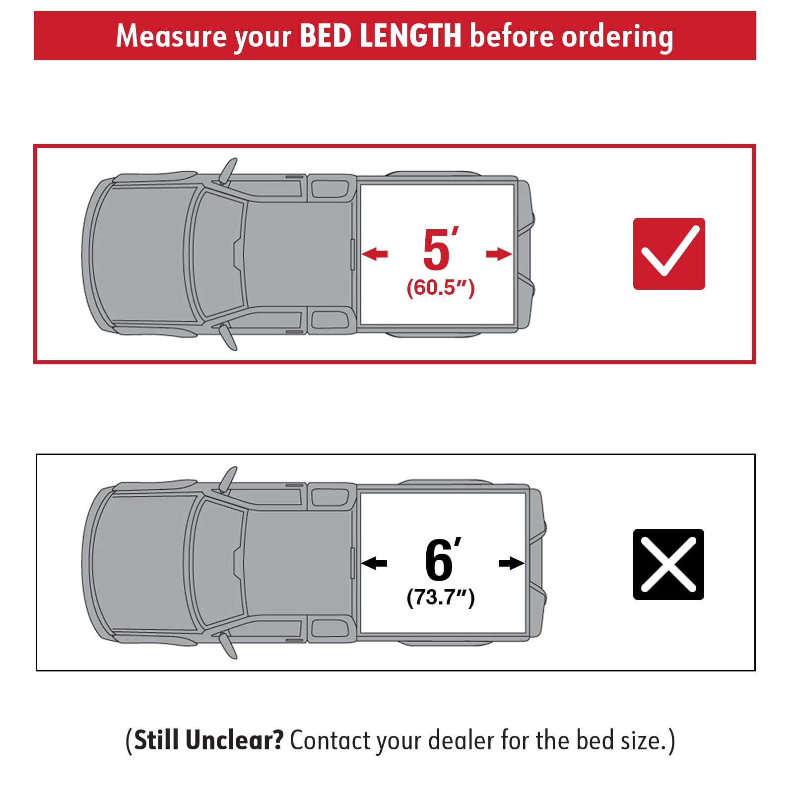 Maxmate Soft Tri-Fold Truck Bed Tonneau Cover Compatible With 2016-2023 Toyota Tacoma | 5' (60'') Bed | Tct371630