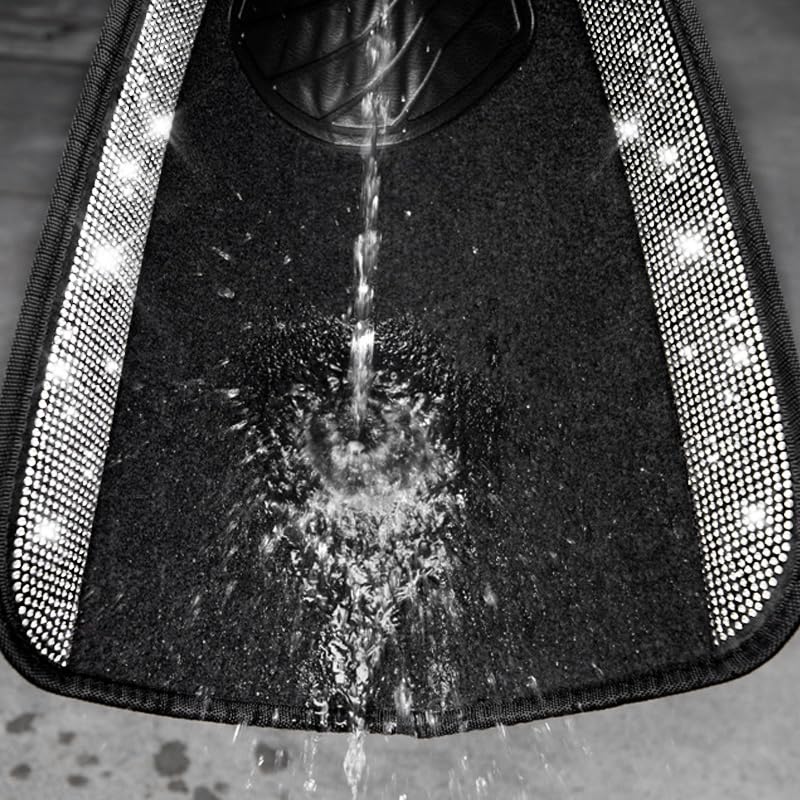 Car Pass Bling Car Mats Shining Diamond Carpet Crystal Rhinestones Sparkly Glitter Floor Mats Anti-Slip Pvc Heel Pad Universal F