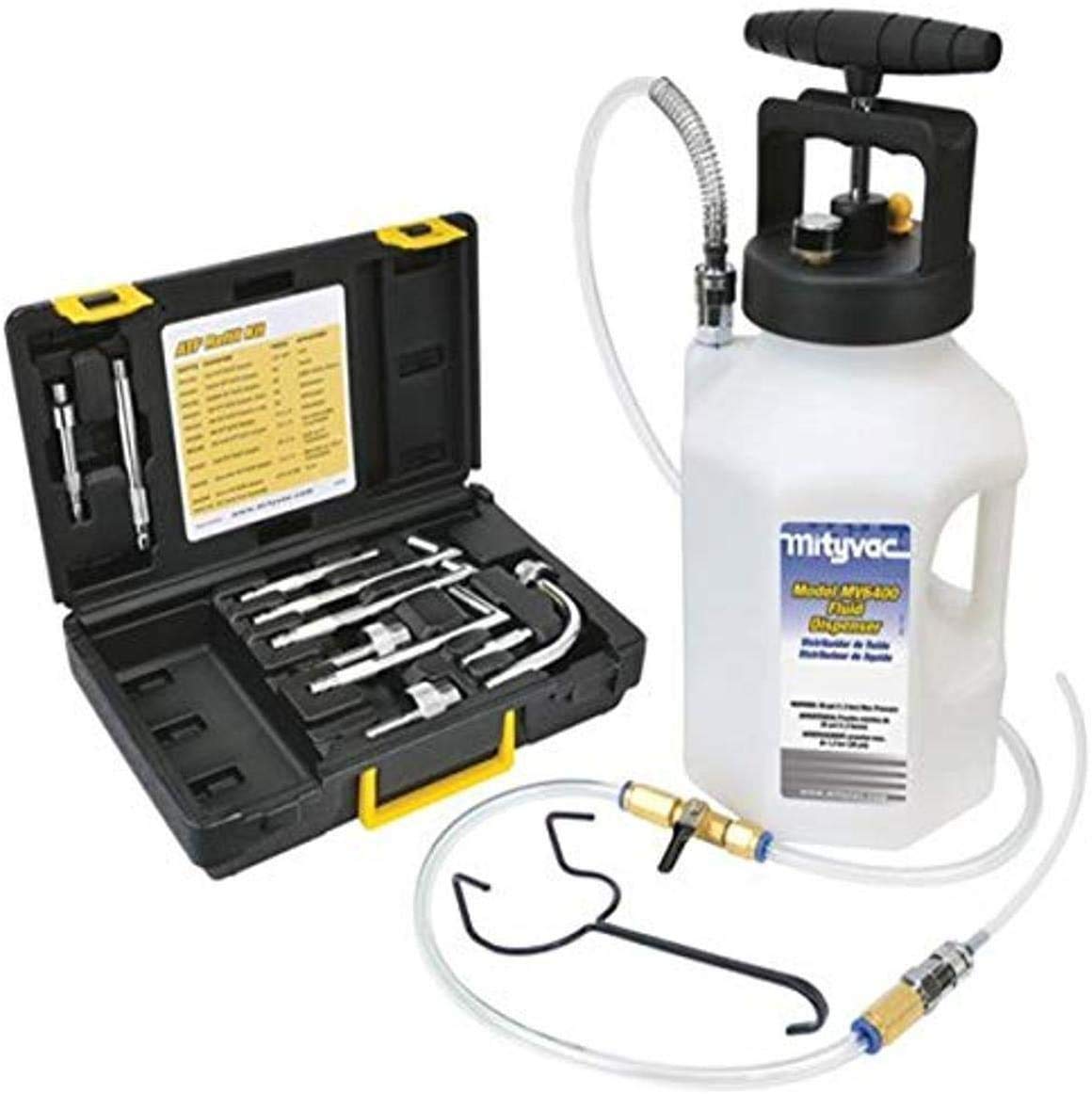 Mityvac MV6410 Pneumatic Air Operated ATF Refill System for Filling or Topping Off Transmissions; Adapters for Connecting to Pop