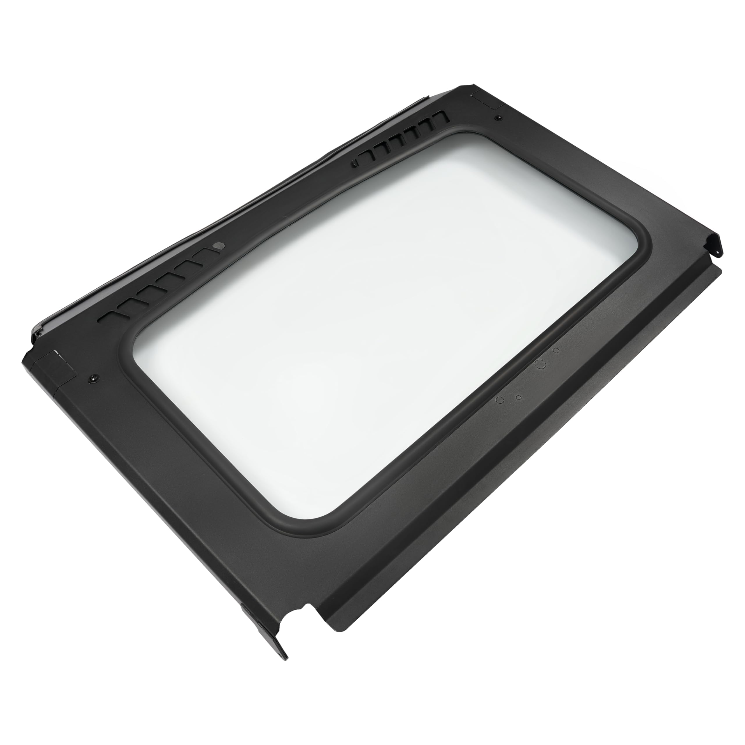 KUAFU Vented Front Glass Windshield for 2015-2025 Honda Pioneer 500/520, Steel Frame, Clear, Black+Clear, Model GO-3937