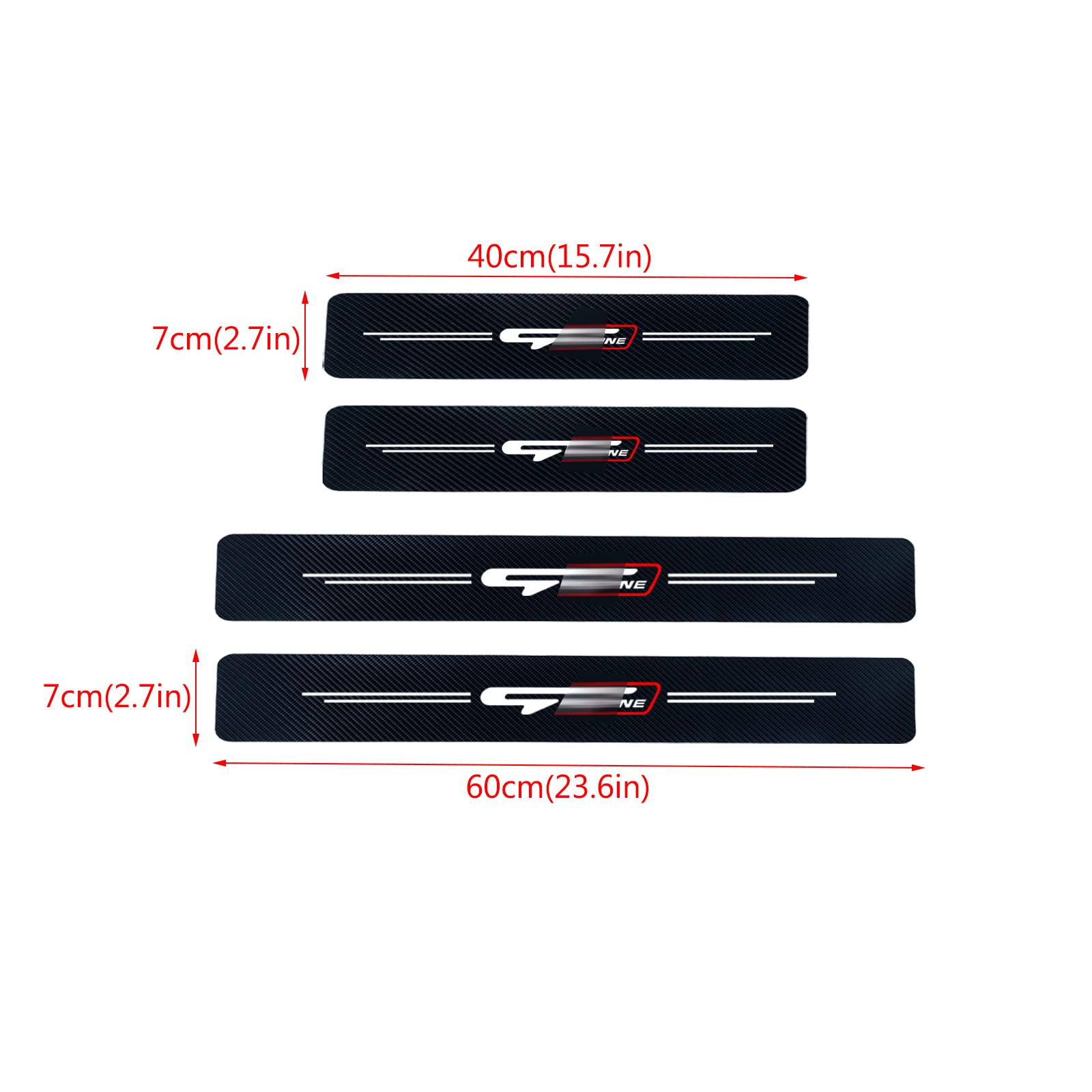 4Pcs Gt Line Decal Stickers Carbon Fiber Leather Car Door Sill Decoration Scuff Plate for Kia GT Line Car (Please Pay Attention
