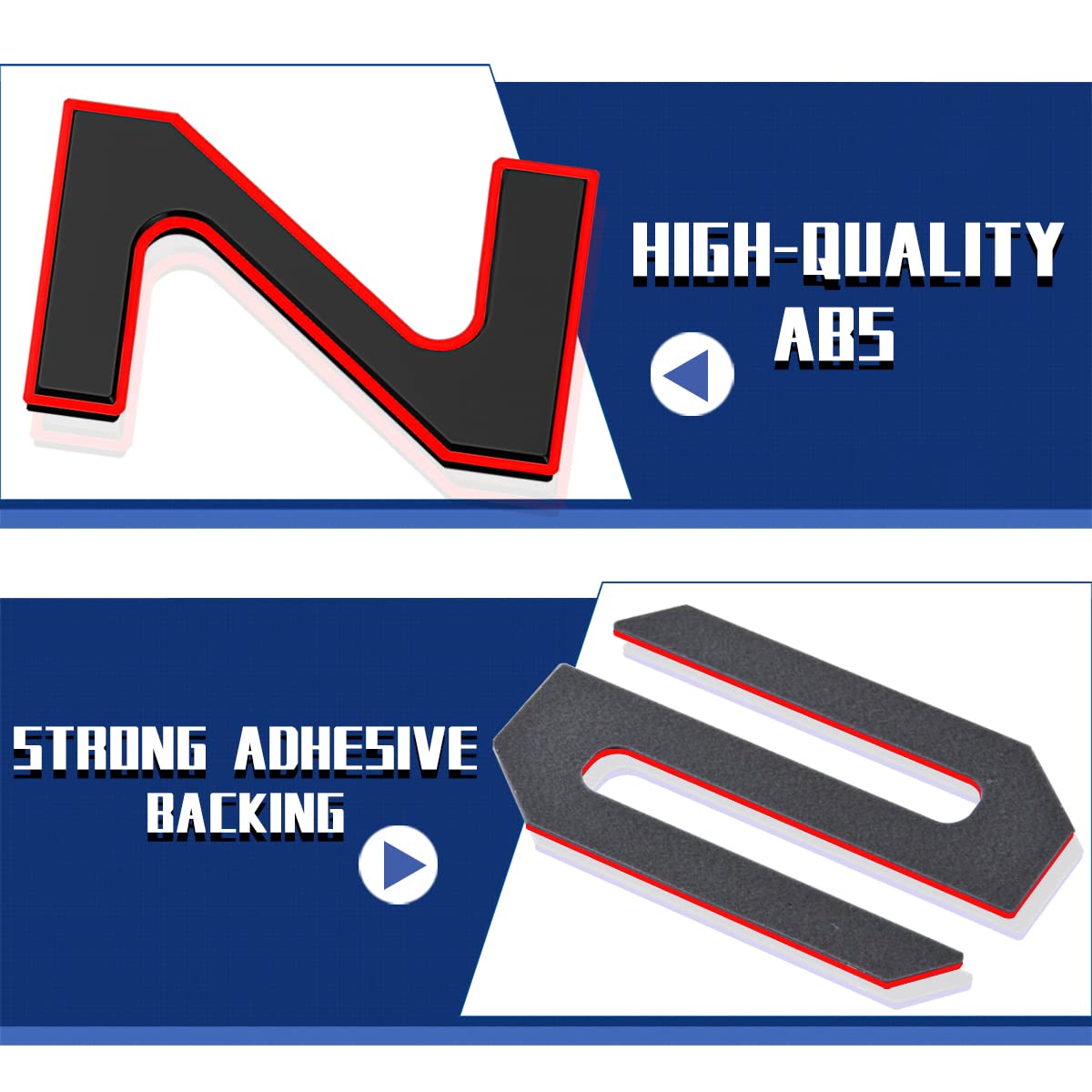 HMHN Tailgate Inserts Letters - 3D Raised Decals for 2022-2025 Santa Cruz, Black Red, Strong Adhesive, Model SS-SKLS-119