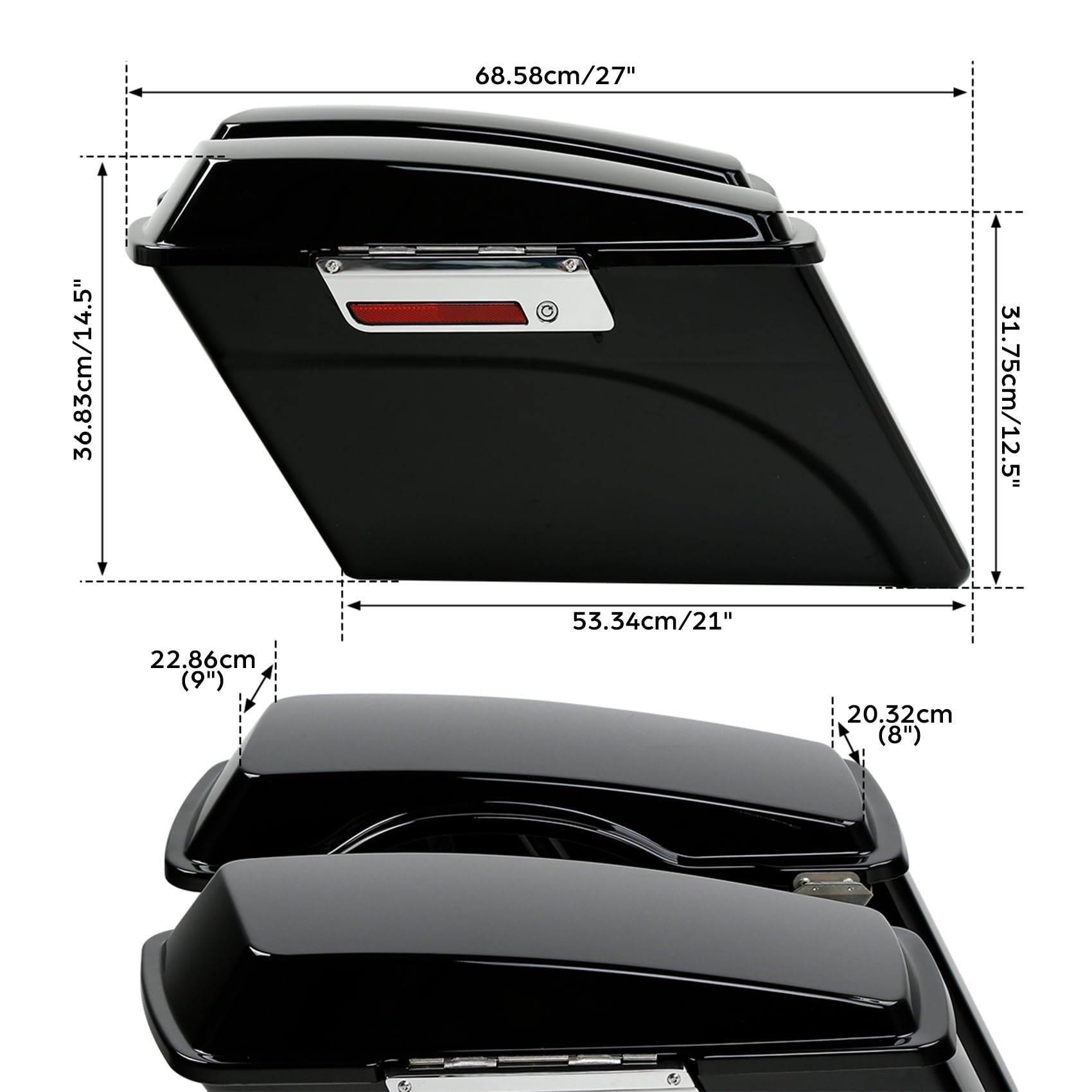 Tcmt Hard Saddle Bags Trunk W/Lid Latch Key & Liners Carpet Insert Fits For Harley Hd Touring Cvo Road Glide Road King Street Gl