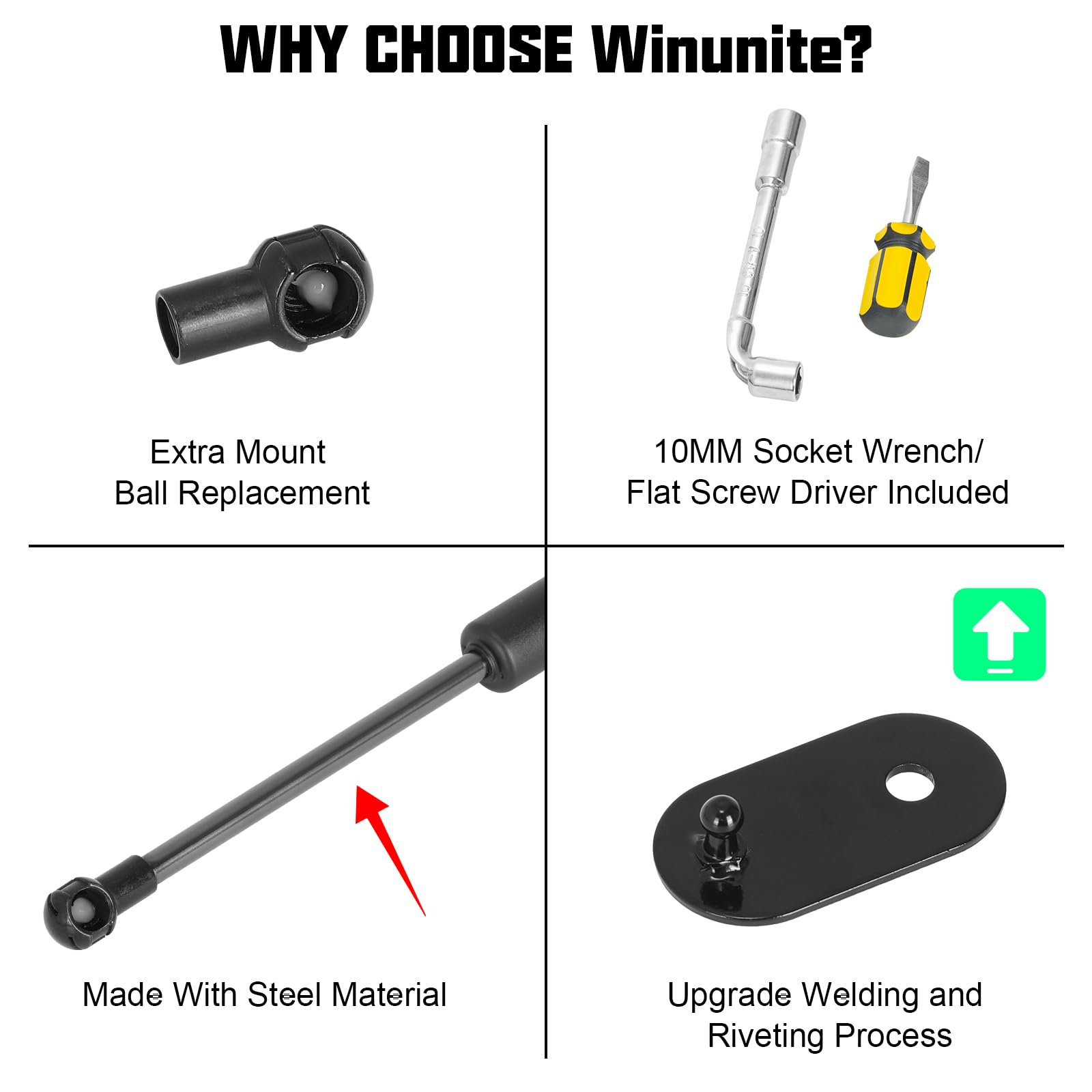 Winunite Compatible With 2015-2024 F150 Blue Tailgate Assist Shock Truck Lift Assist Fits For Truck Tailgate Accessories Soft Op