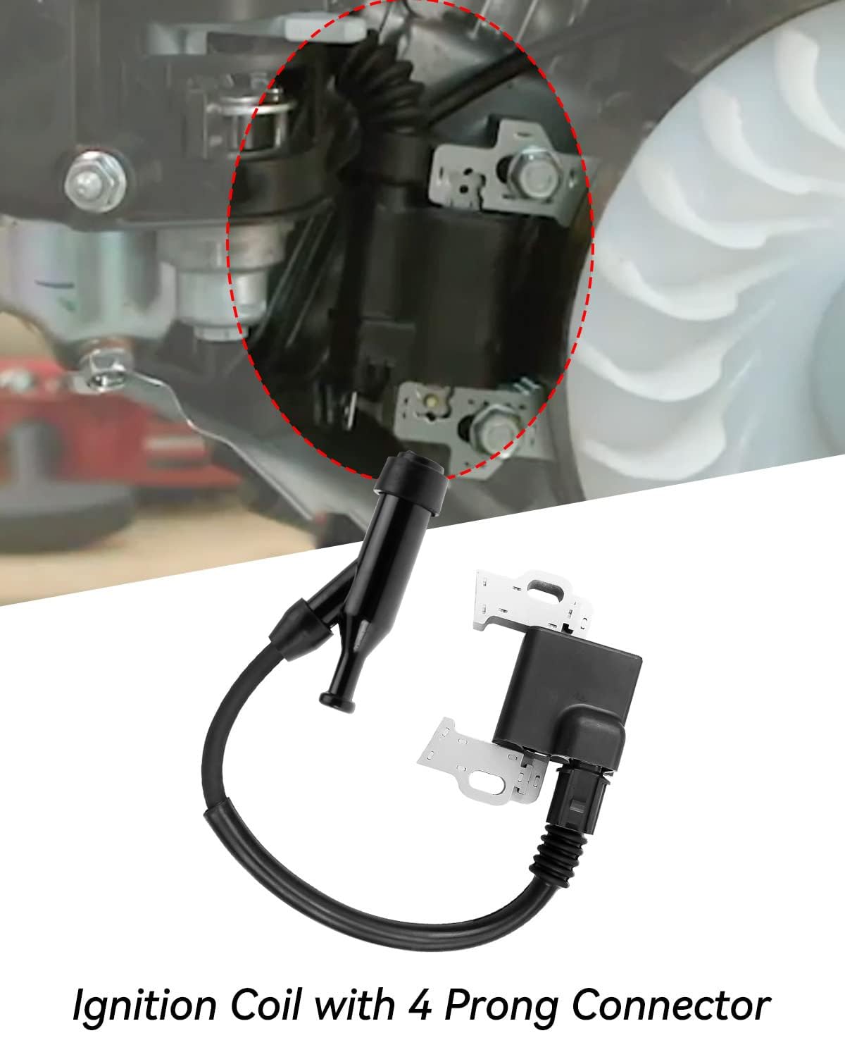 Ignition Coil with 4 Prong Connector Replaces 30500-Z5T-003 30500-Z5R-003 Fit for Honda Gasonline Engines GX240 GX270 GX340 GX39