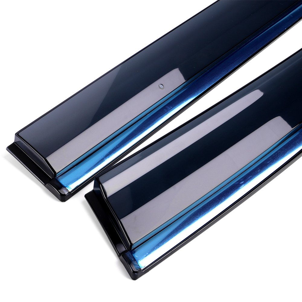 IKON MOTORSPORTS Tape On External Window Visor, Compatible with 2011-2017 Honda Odyssey, Injection Polycarbonate with Chrome Tri