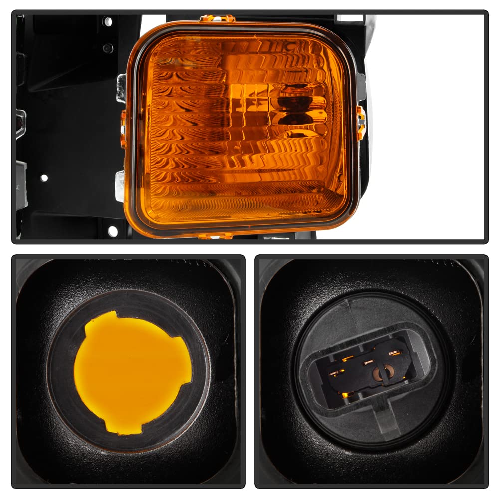 ACANII Factory Headlights for 2006-2010 Hummer H3 & H3T - Chrome Replacement Pair (Left + Right)