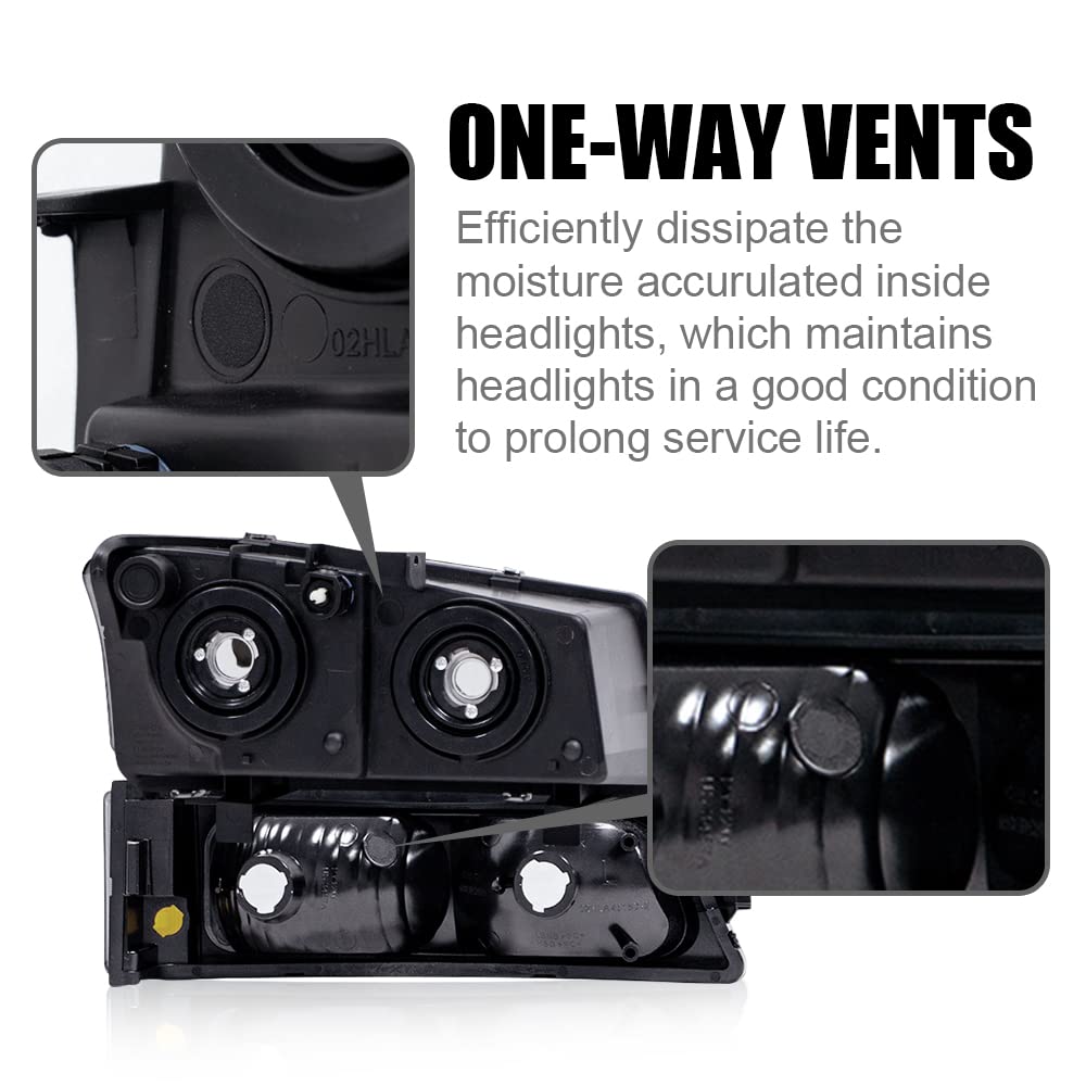 G-Plus Headlight Assembly Compatible With Chevy Avalanche Silverado 1500 2500 Hd 3500 2003-2006/Fit Chevy Silverado 1500 2500 35