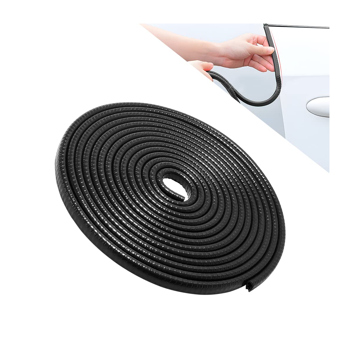 Car Door Edge Guards, 16Ft Car Edge Rubber Seal Trim Protector, No Glue Needed U Shape Car Door Guard Universal For Most Cars, Vehicles, Suvs (Black/16Ft)