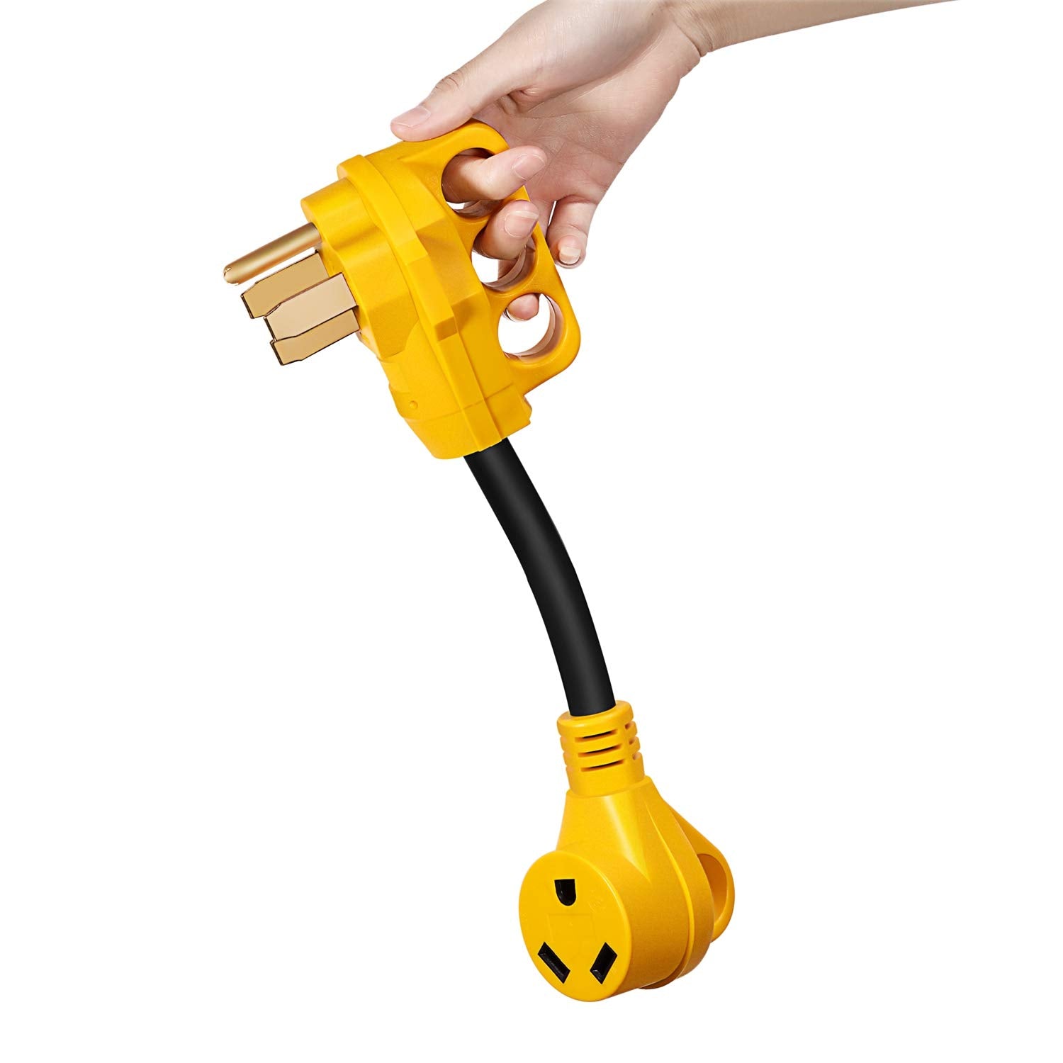 Manshan,50 Amp To 30 Amp Rv Adapter, Heavy Duty, Durable And Safer Plug With An Easier Grip And Led Indicator Light