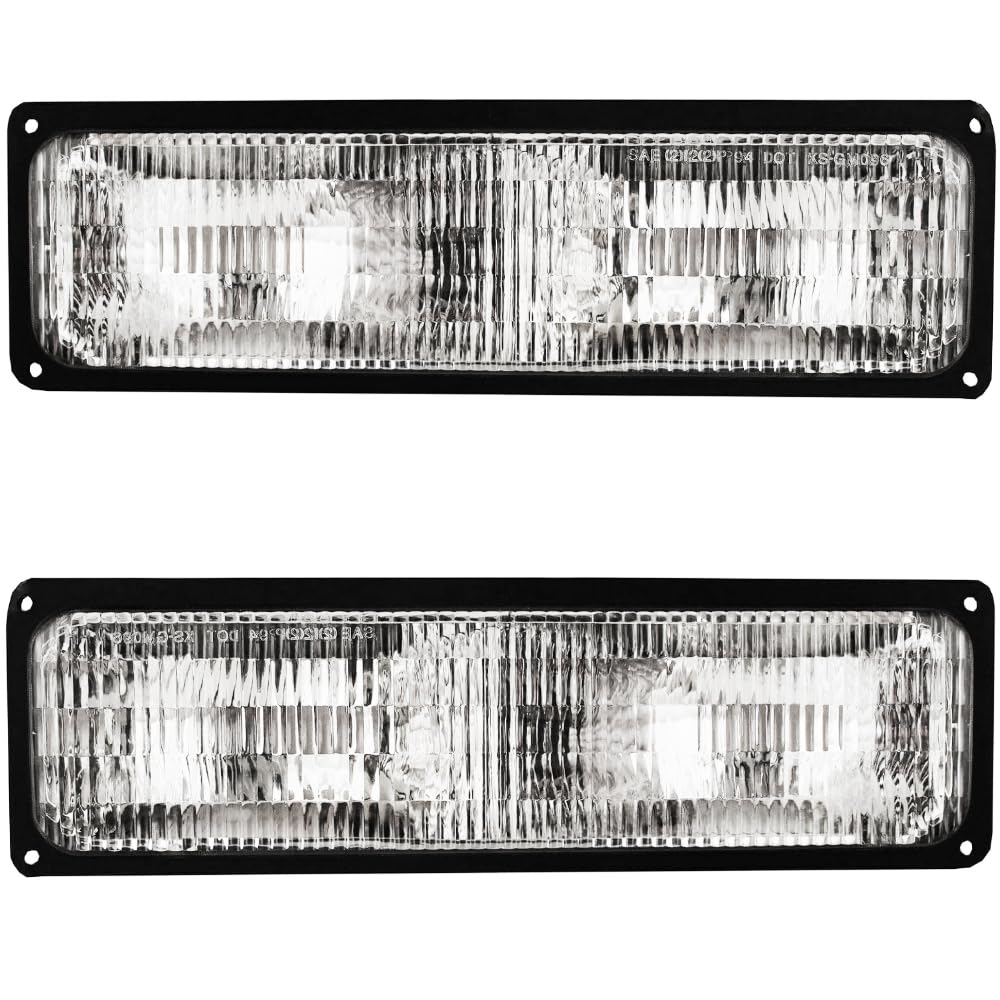 EPIC LIGHTING OE Spec Replacement Halogen Composite Black Signal Lights Assembly Compatible with CHEVROLET 92-99 SUBURBAN - Pair