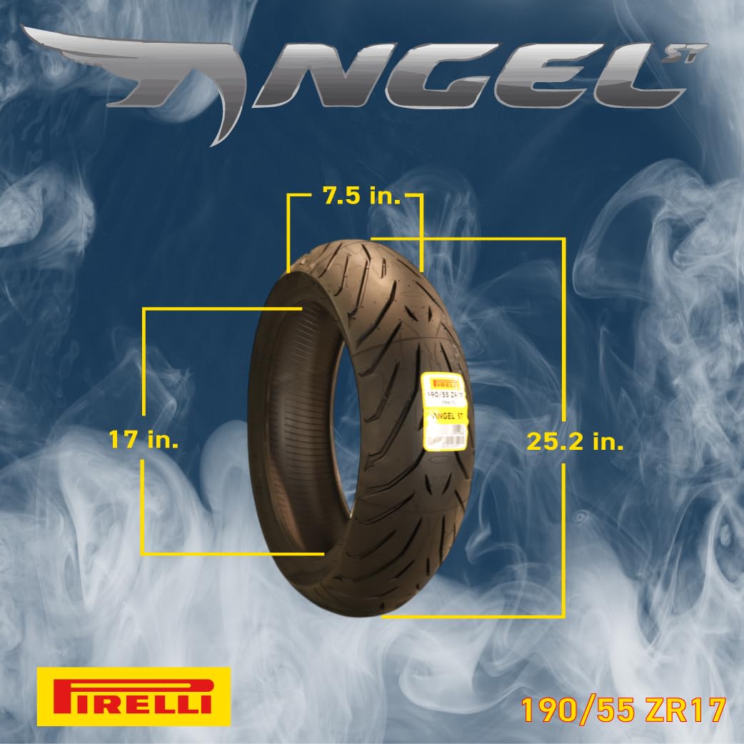 Pirelli Angel ST 120/70ZR17 (58W) Front & 190/55ZR17 (75W) Rear Motorcycle Tires - High-Performance Sport Touring Tire for Enhan
