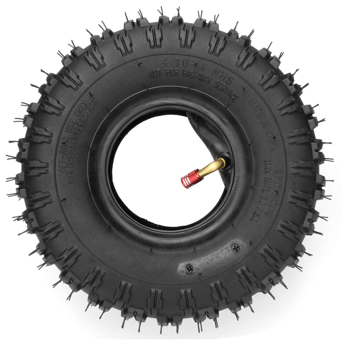 FVRITO 2 Pack 4.10-4 Tire with Inner Tube for Lawn Mowers, Garden Equipment, Go-Carts, Kid ATVs - Durable Rubber Construction