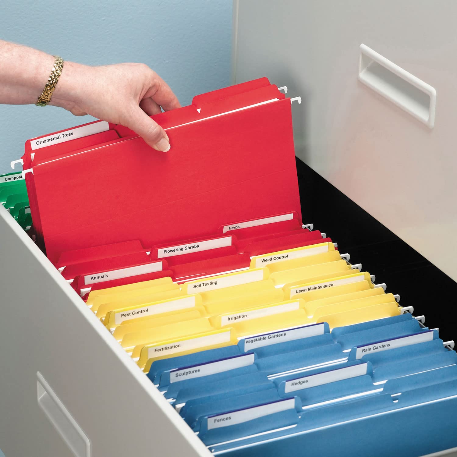 Smead 10239 Interior File Folders 1/3 Cut Top Tab Letter Blue 100/Box